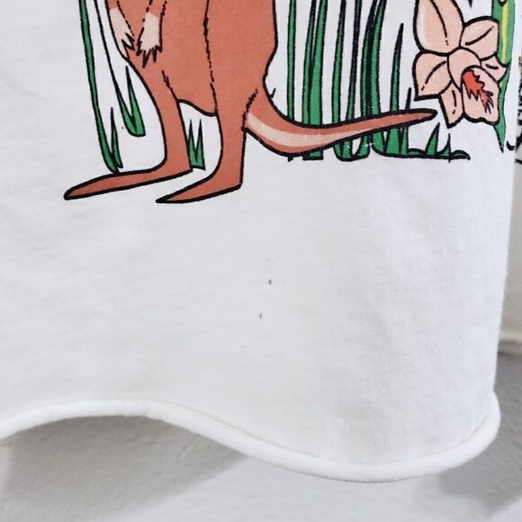 NWOT Anthropologie X Midnight Rider Gold Coast Cut Off Graphic Tee Size Small - Picture 8 of 9